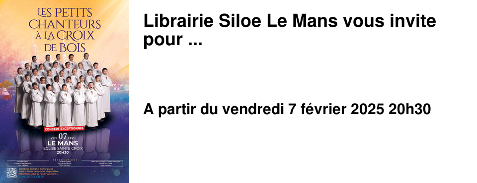 Librairie Siloe Le Mans vous invite pour ...